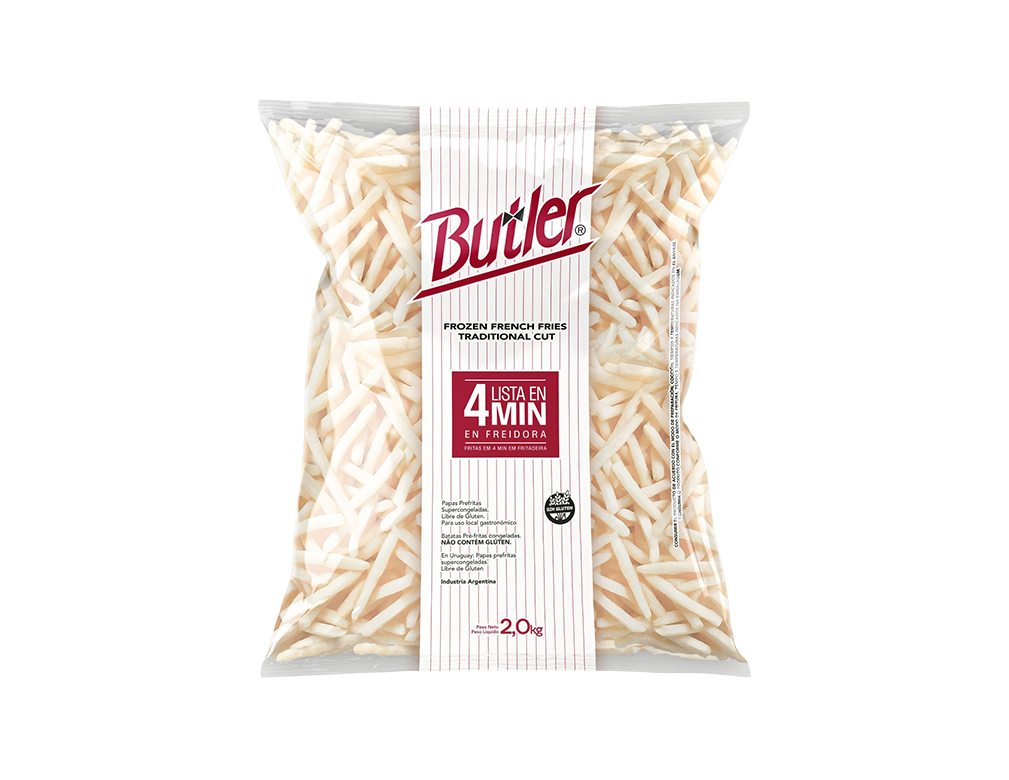BATATA PALITO CONGELADA PRÉ FRITA 9 MM CORTE TRADICIONAL BUTLER LAMBWESTON 2 KG (CX 6 PCT)